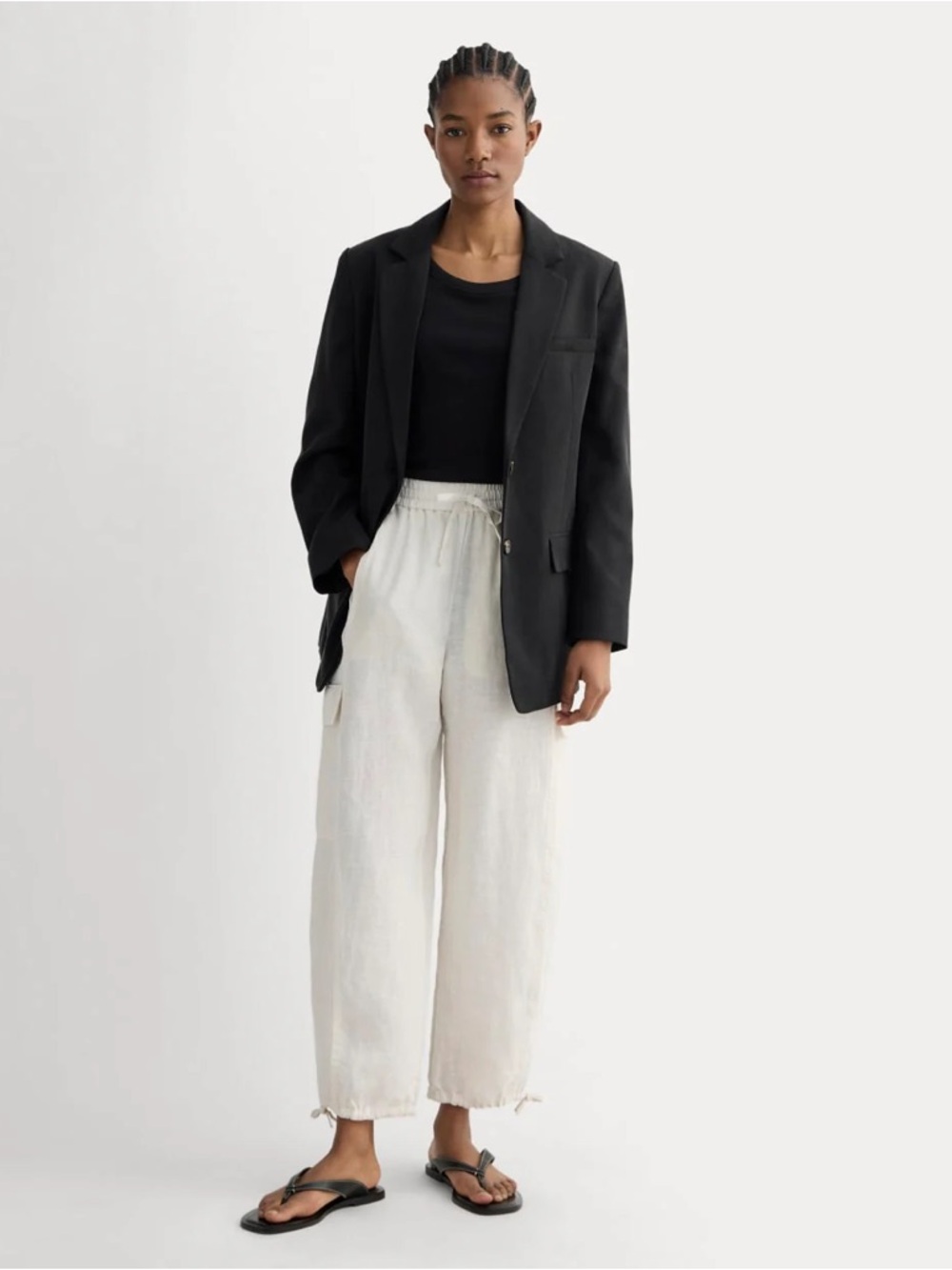 Everlane The Cargo Curve Pant in Linen | Natural Chambray